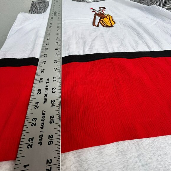 Adolfo Sport Women's Vintage Long Sleeve Pullover Crew Neck Blouse White Large - Picture 7 of 7